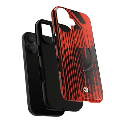 Red Tough 2.0 Magsafe Phone Case for iPhone - Crimson Brutalist Distortion