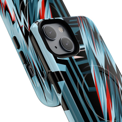 Blue Tough 2.0 Magsafe Phone Case for iPhone - Glitch Peak Cyan