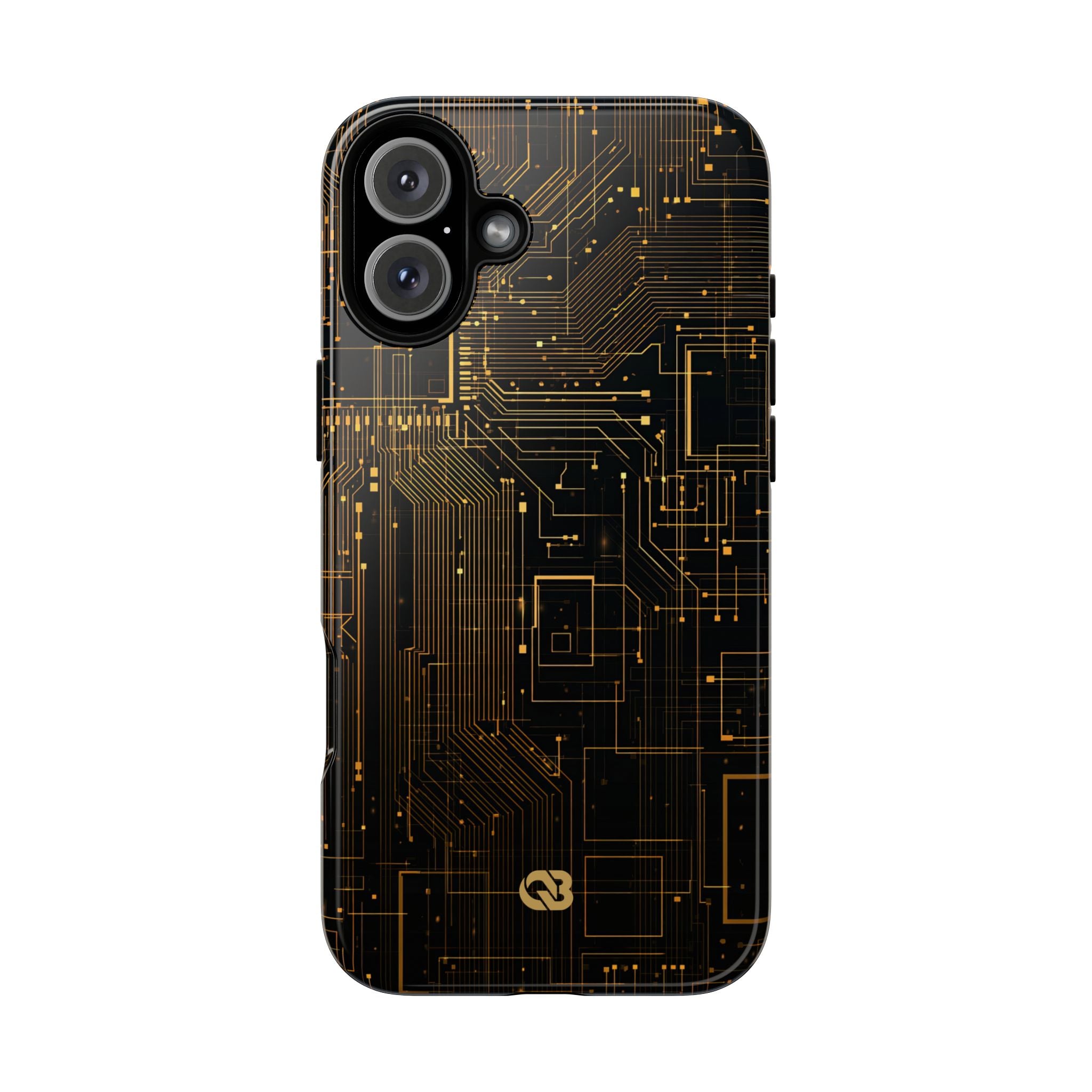 Gold Tough Phone Case for iPhone - Amber Core Mainframe