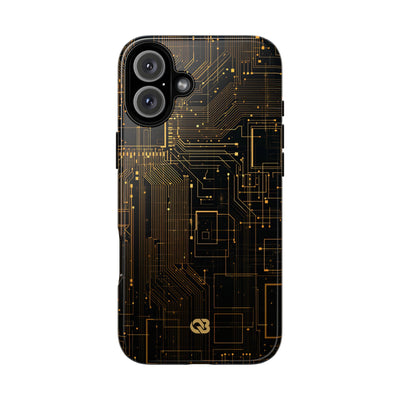 Gold Tough Phone Case for iPhone - Amber Core Mainframe