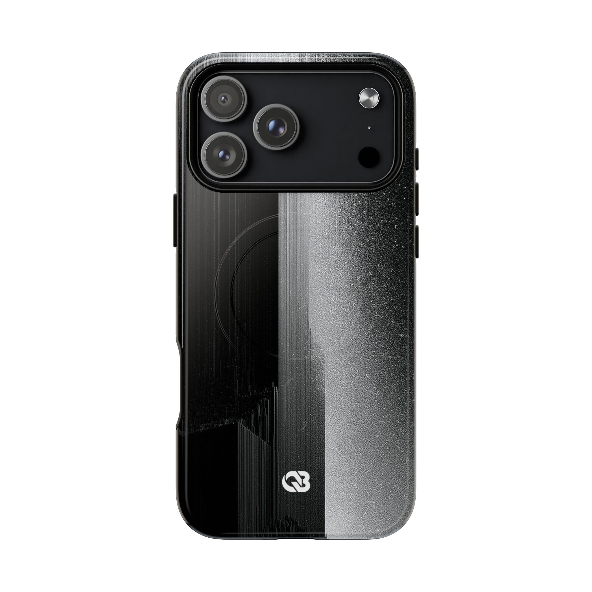 Black Tough 2.0 Magsafe Phone Case for iPhone - Brutalist Pixel Monolith
