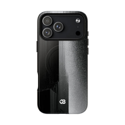 Black Tough 2.0 Magsafe Phone Case for iPhone - Brutalist Pixel Monolith