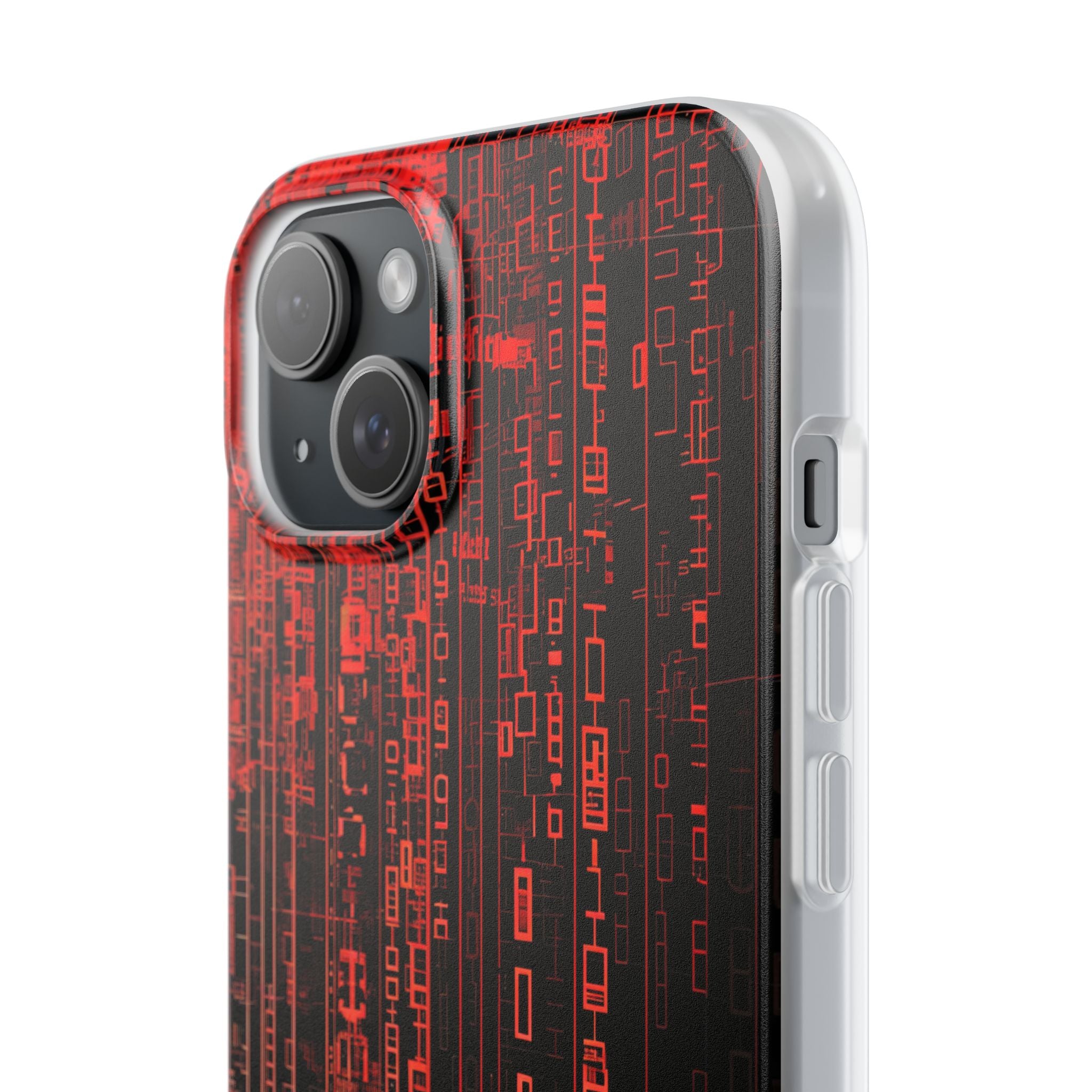 Crimson Glyphs iPhone 15 Plus Case - Soft