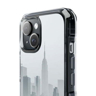 Grey Impact MagSafe Phone Case for iPhone - Steel Mist Skyline