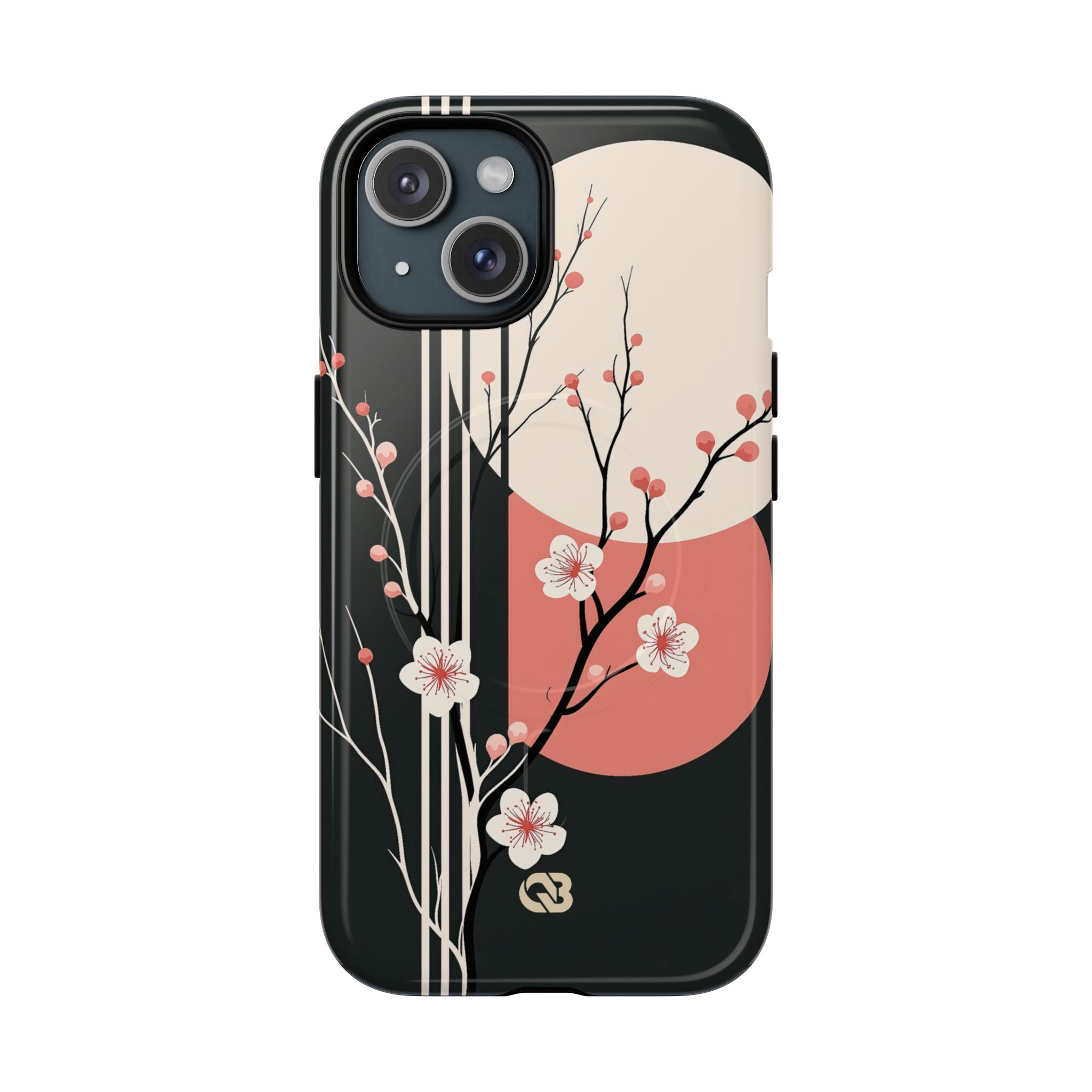 Black Tough 2.0 Magsafe Phone Case for iPhone - Kyoto Midnight Blossom
