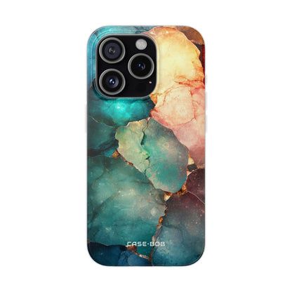 Teal Mosaic Veins iPhone 15 Pro Case - Soft