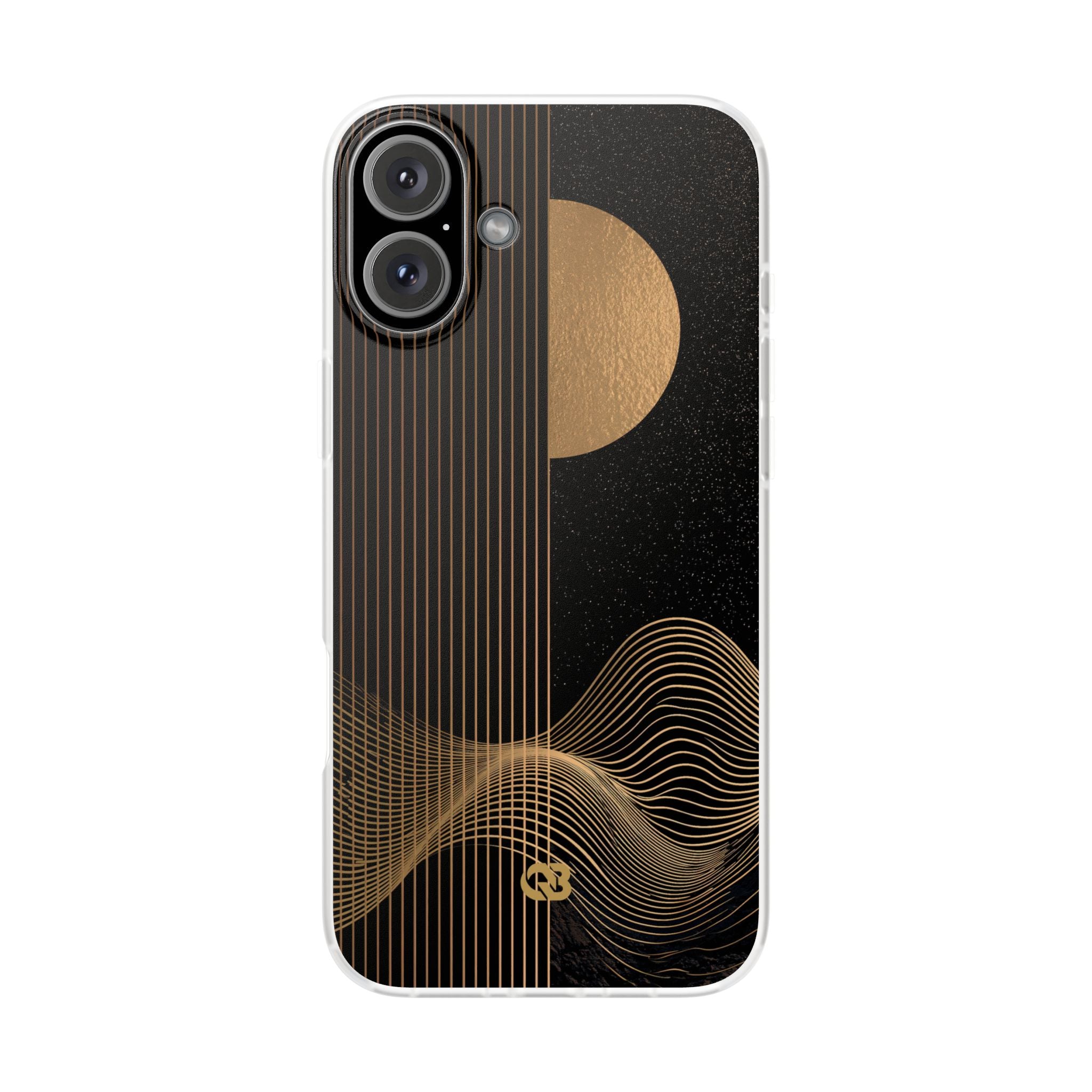 Gold Lite Phone Case for iPhone - Gilded Obsidian Dunes