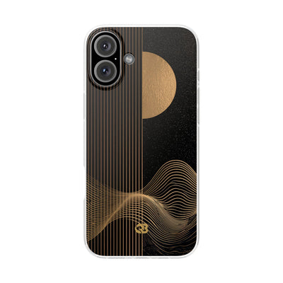 Gold Lite Phone Case for iPhone - Gilded Obsidian Dunes