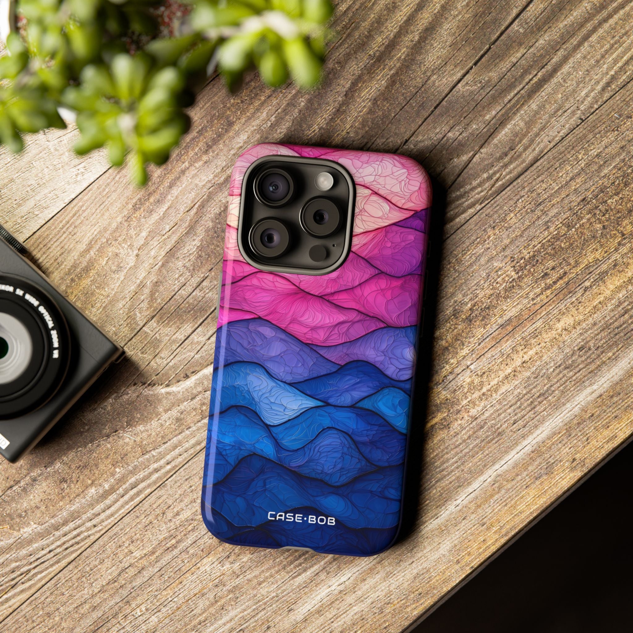 Wavy Vein Gradient iPhone 15 Pro Skal - Tough