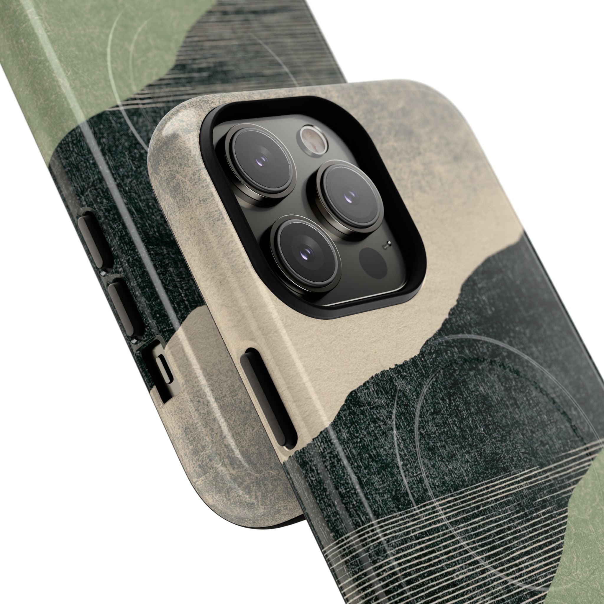 Green Tough 2.0 Magsafe Phone Case for iPhone - Moss Ridge Grain
