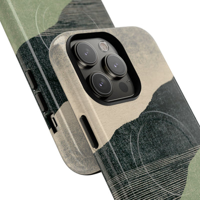 Green Tough 2.0 Magsafe Phone Case for iPhone - Moss Ridge Grain