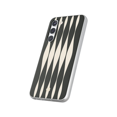 Black Lite Phone Case for Samsung - Ivory Spindle Grid