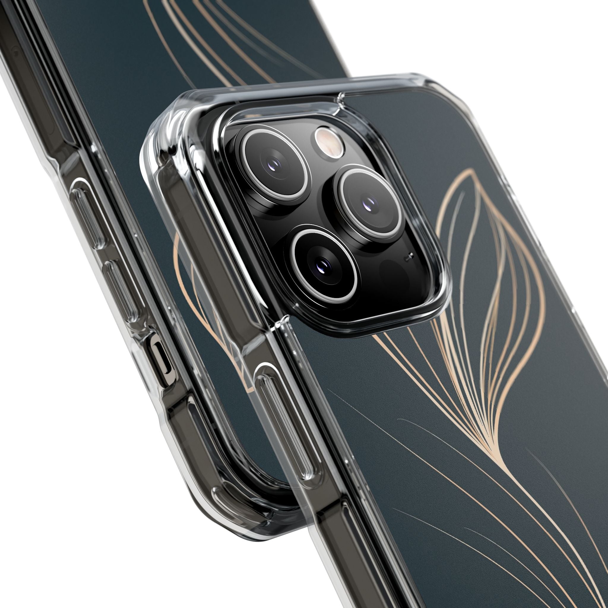 Teal Impact MagSafe Phone Case for iPhone - Sandstone Silk Flora