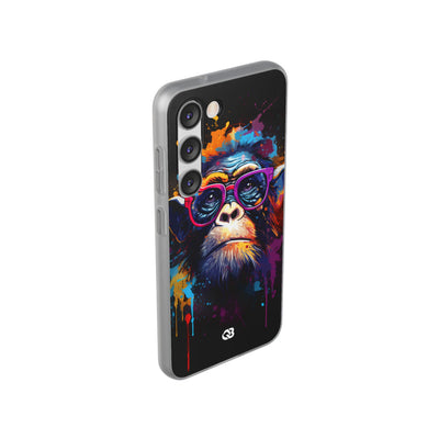Neon Splatter Primate · Soft Telefoncover til Samsung
