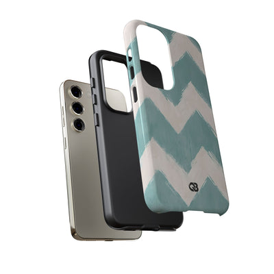 Teal Painted Chevron · Tough Phone Case for Samsung