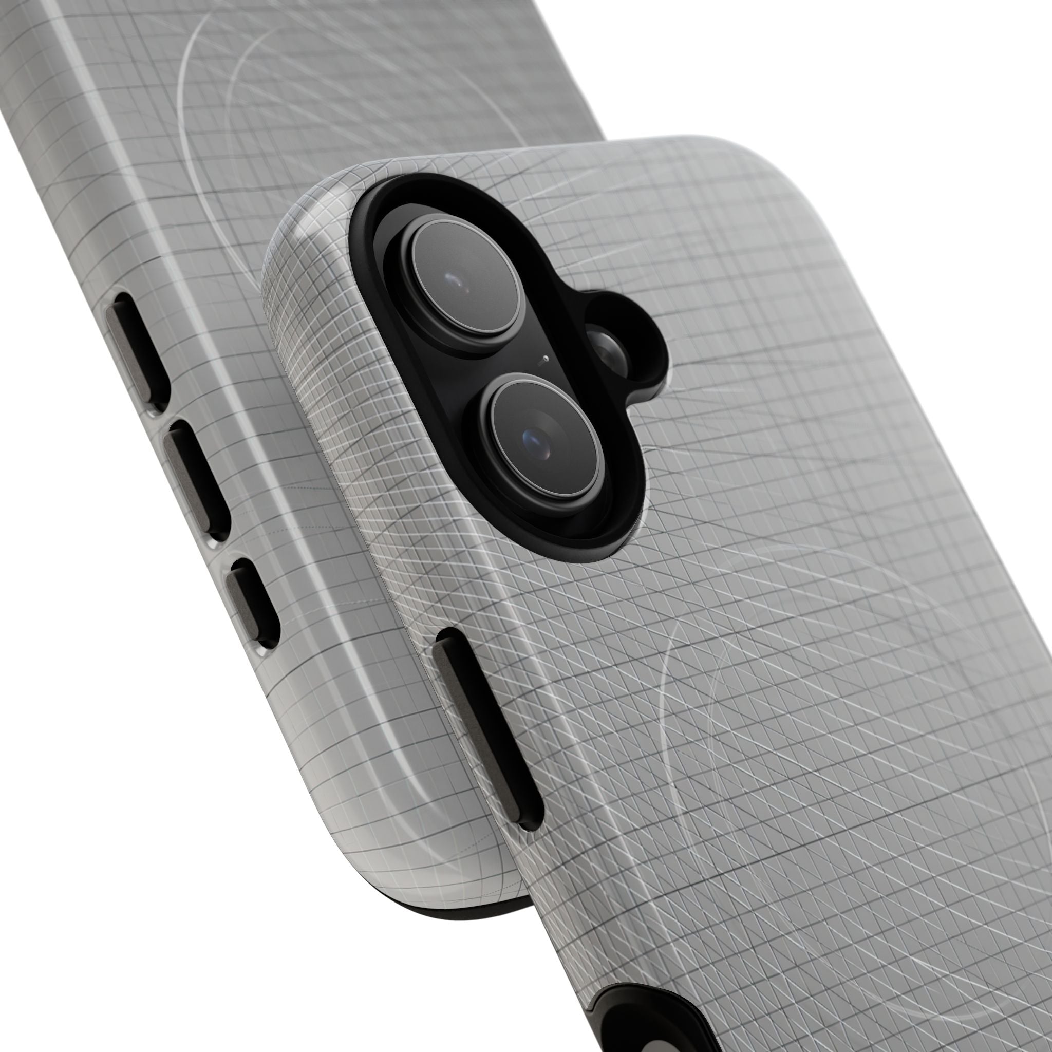 Grey Tough 2.0 Magsafe Phone Case for iPhone - Chrome Mesh Warp
