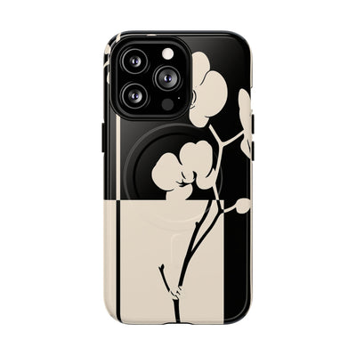 Geometric Orchid Bloom · Tough 2.0 Magnetic Phone Case for iPhone · Black