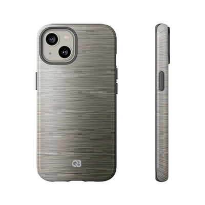 Grey Tough Phone Case for iPhone - Brushed Industrial Steel