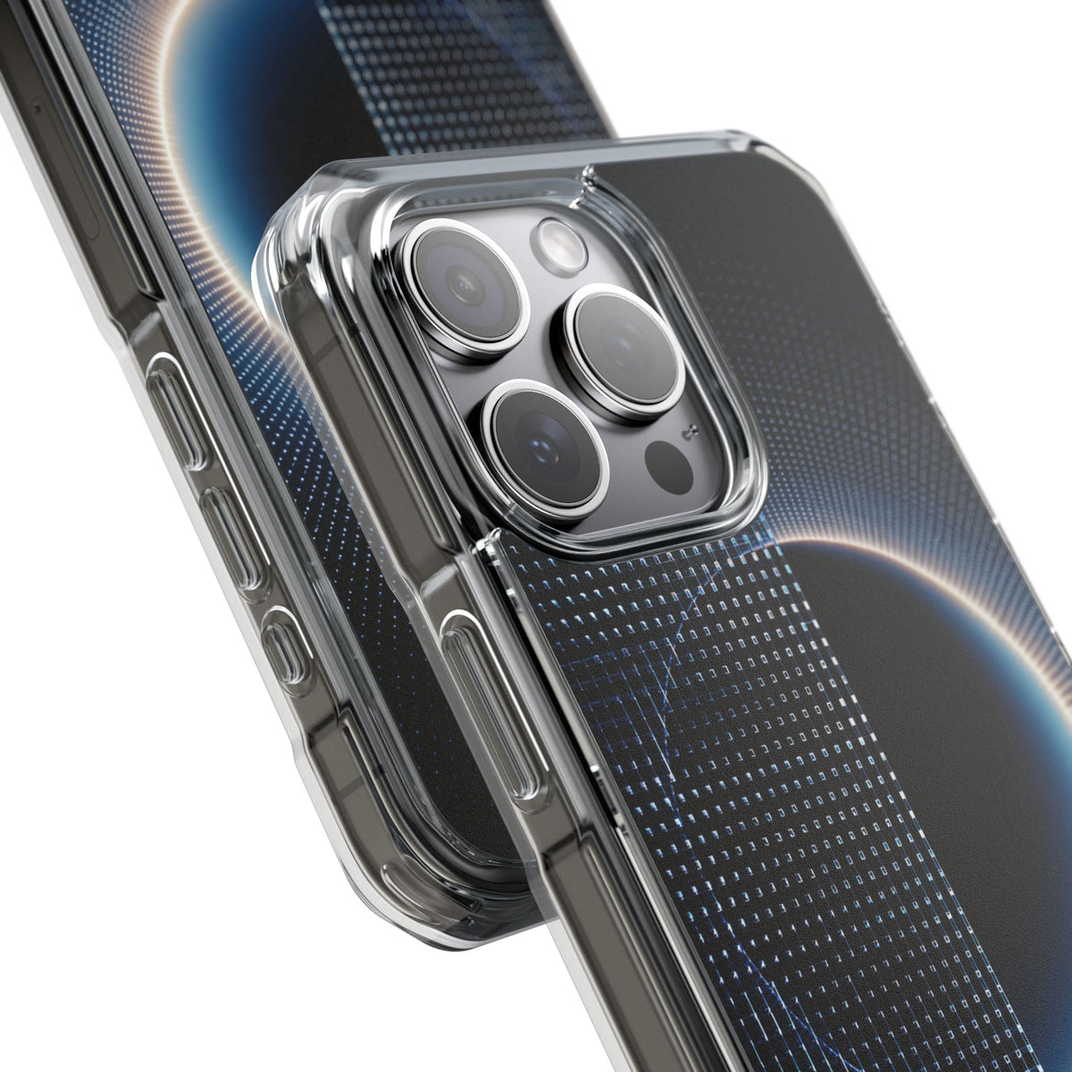 Luminous Meridian · Clear Impact Magnetic Phone Case for iPhone · Black
