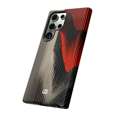 Red Tough Phone Case for Samsung - Crimson Pulse Topo