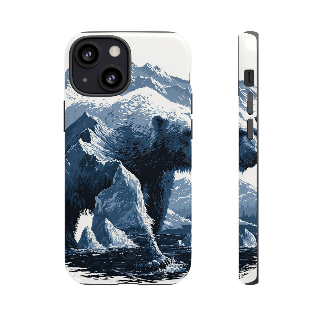 Fjord Summit Bear · Tough Phone Case for iPhone · Blue