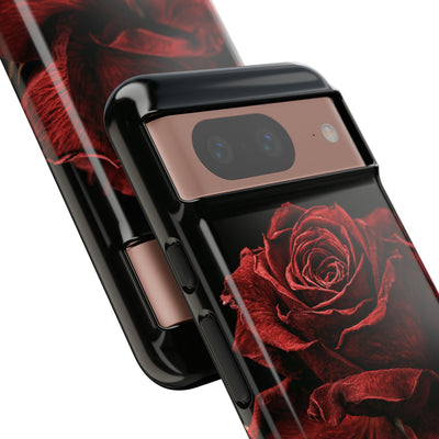 Crimson Noir Rose · Tough Phone Case for Pixel ·  Black