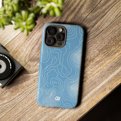 Glacial Basin Topo · Tough Phone Case for iPhone · Blue