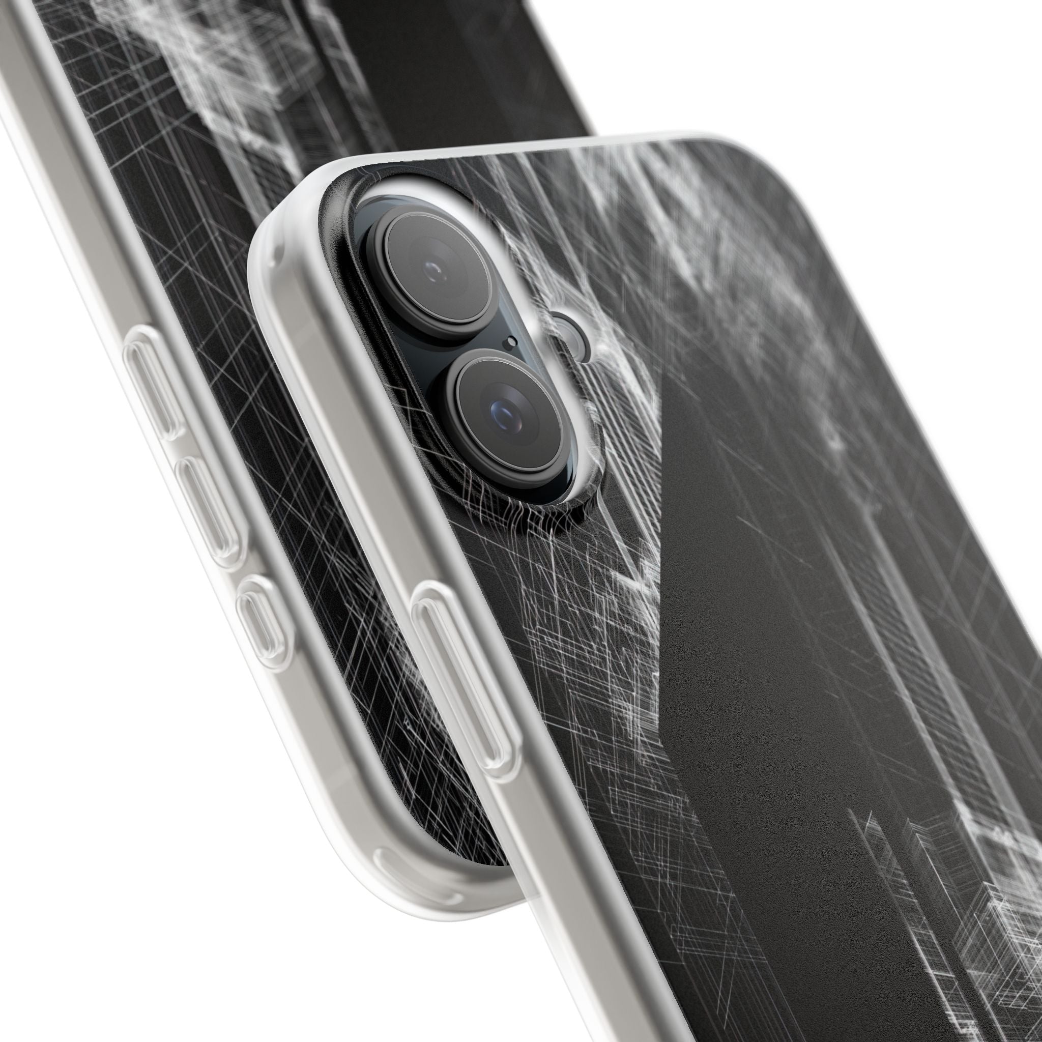 Black Lite Phone Case for iPhone - Ghost Urban Wireframe