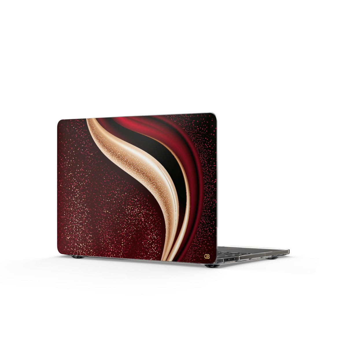 Gilded Crimson Flow · Clear Hard Case for MacBook · Red