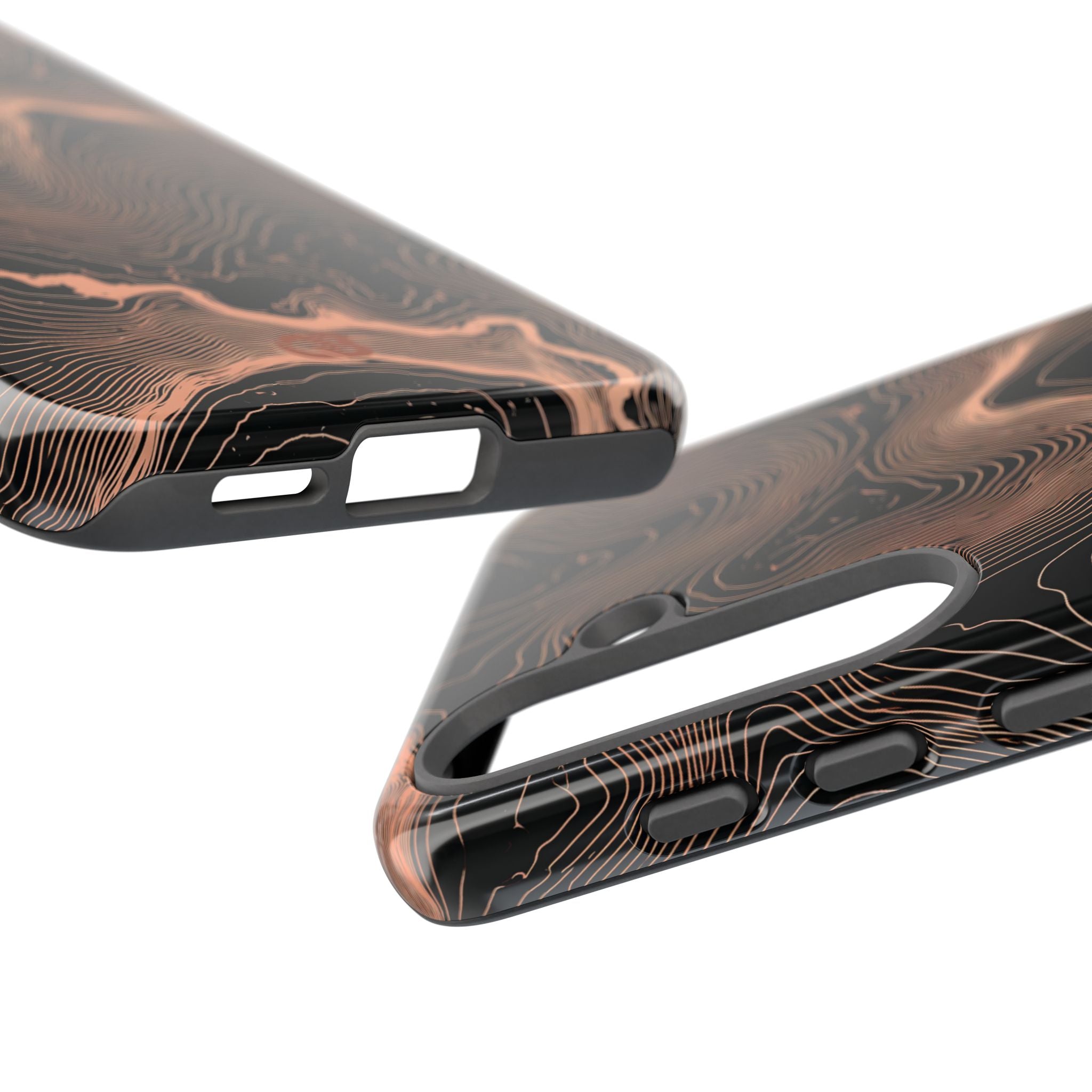 Orange Tough Phone Case for Samsung - Salmon Ridge Topo