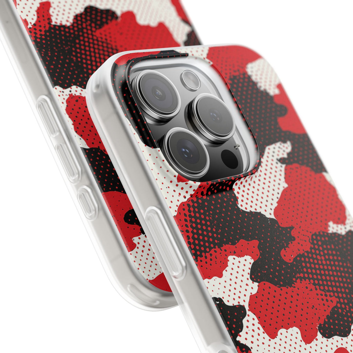 Crimson Halftone Camo · Lite Phone Case for iPhone ·  Red