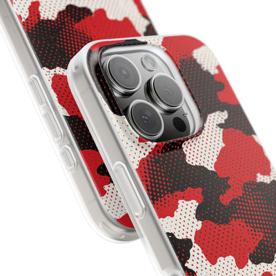 Crimson Halftone Camo · Lite Phone Case for iPhone ·  Red