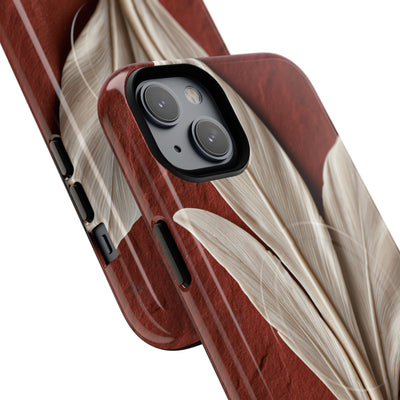 Carved Ivory Plume · Tough 2.0 Magnetic Phone Case for iPhone · Red