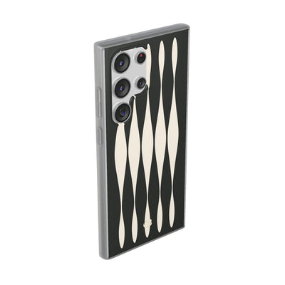 Black Lite Phone Case for Samsung - Ivory Spindle Grid