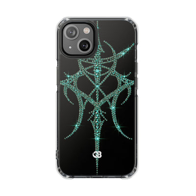 Teal Cyber Sigil · Clear Impact Magnetic Phone Case for iPhone · Teal