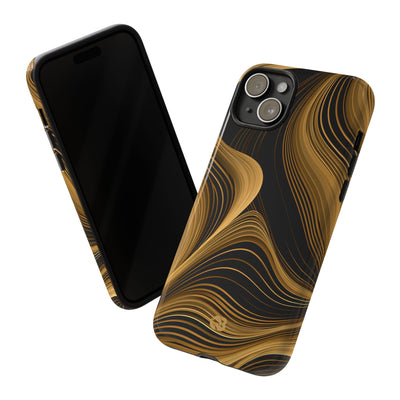 Gold Tough Phone Case for iPhone - Molten Copper Strands