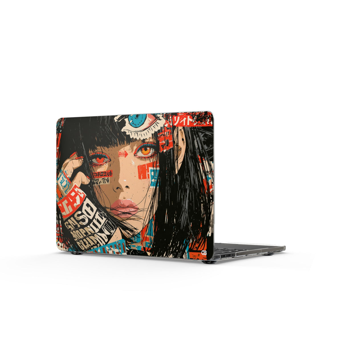 Shibuya Street Collage · Clear Hard Case for MacBook · Red