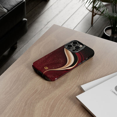 Gilded Crimson Flow · Tough Phone Case for iPhone · Red
