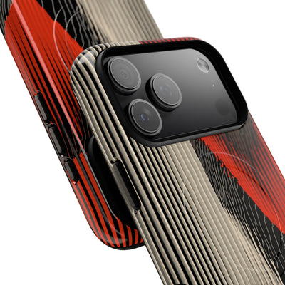 Red Tough 2.0 Magsafe Phone Case for iPhone - Crimson Pulse Topo