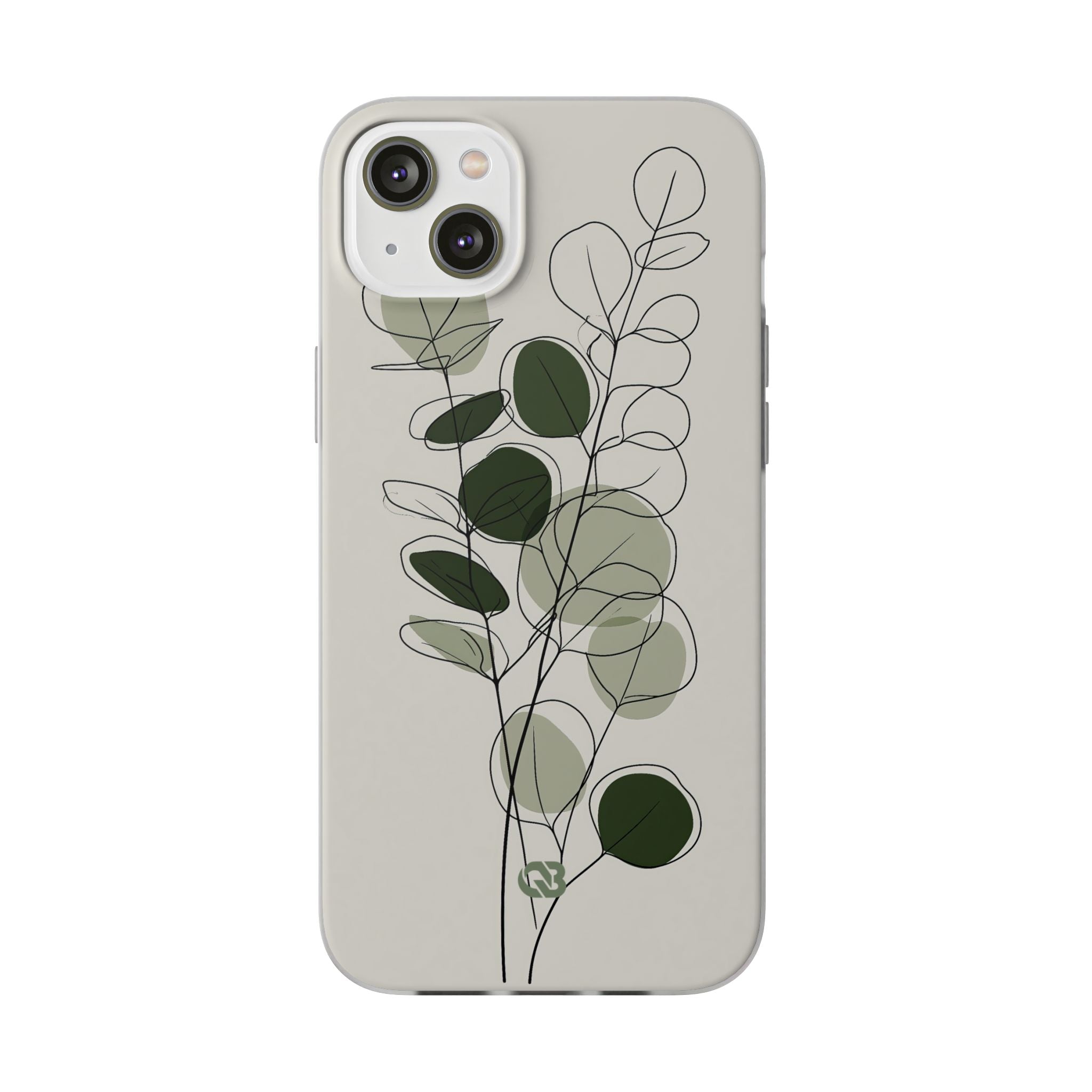 Green Lite Phone Case for iPhone - Muted Eucalyptus Sketch
