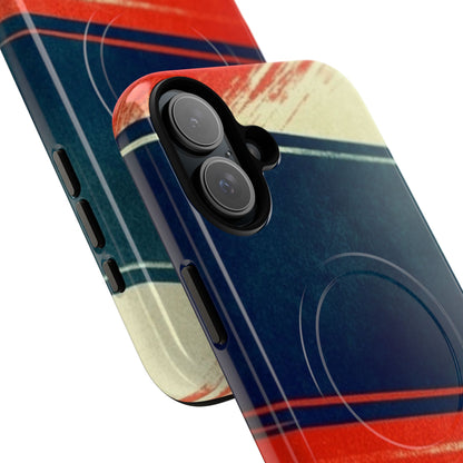 Blaues diagonales Bewegungsmuster iPhone 16 Plus Case - Tough+