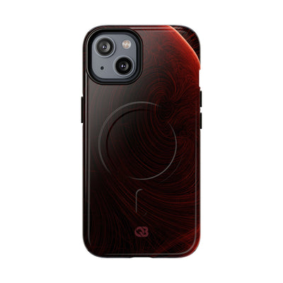 Red Tough 2.0 Magsafe Phone Case for iPhone - Crimson Flare Flux