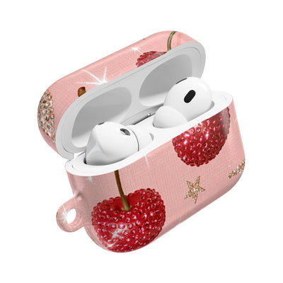 Bedazzled Ruby Cherries · Hard Case for AirPods & AirPods Pro · Pink