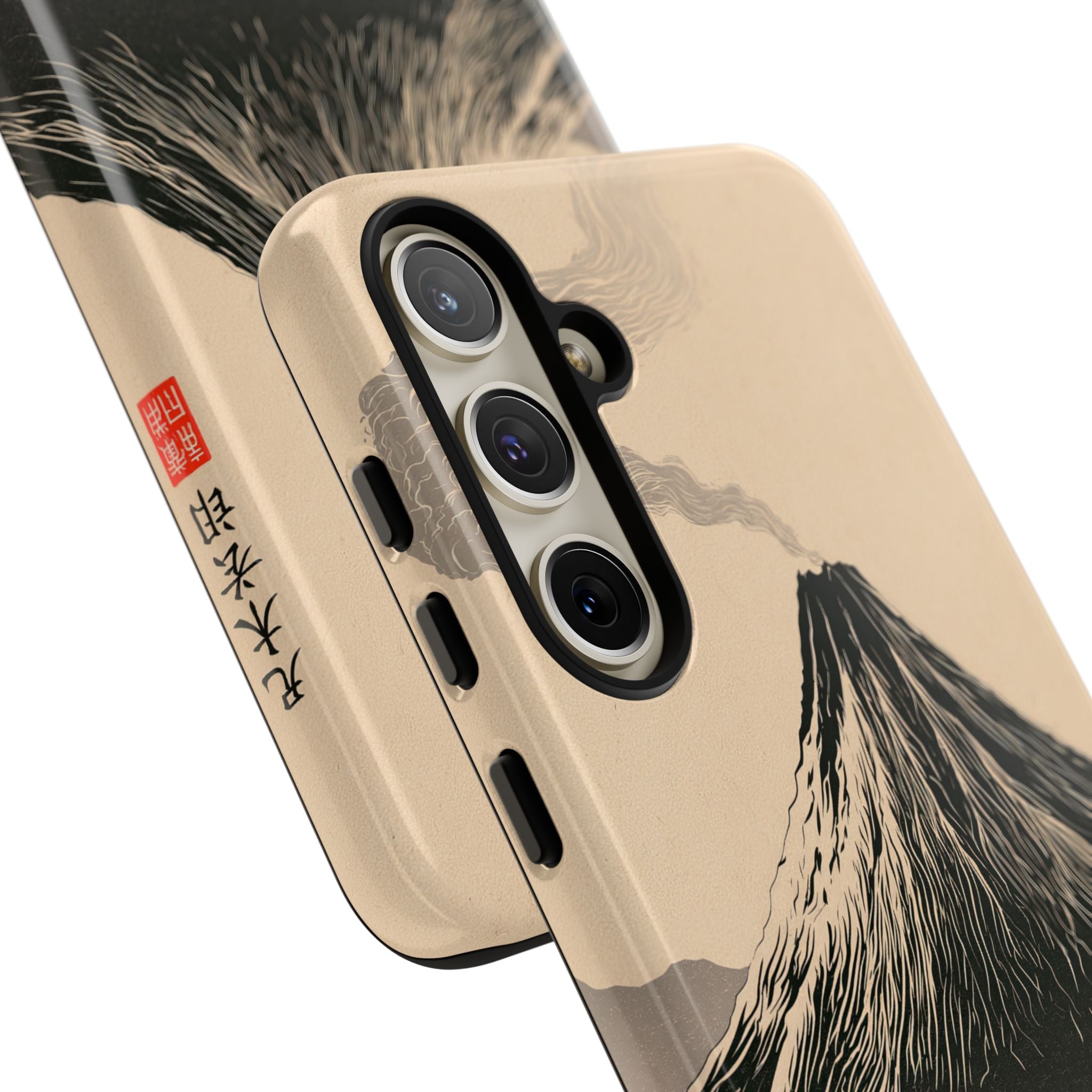 Beige Tough Phone Case for Samsung - Obsidian Ink Summit