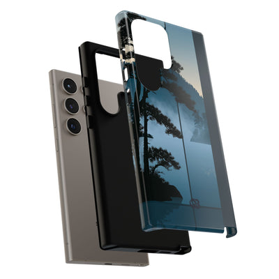 Blue Tough Phone Case for Samsung - Kyoto Mist Pine