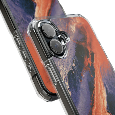 Solar Aura Drift · Clear Impact Magnetic Phone Case for iPhone · Orange