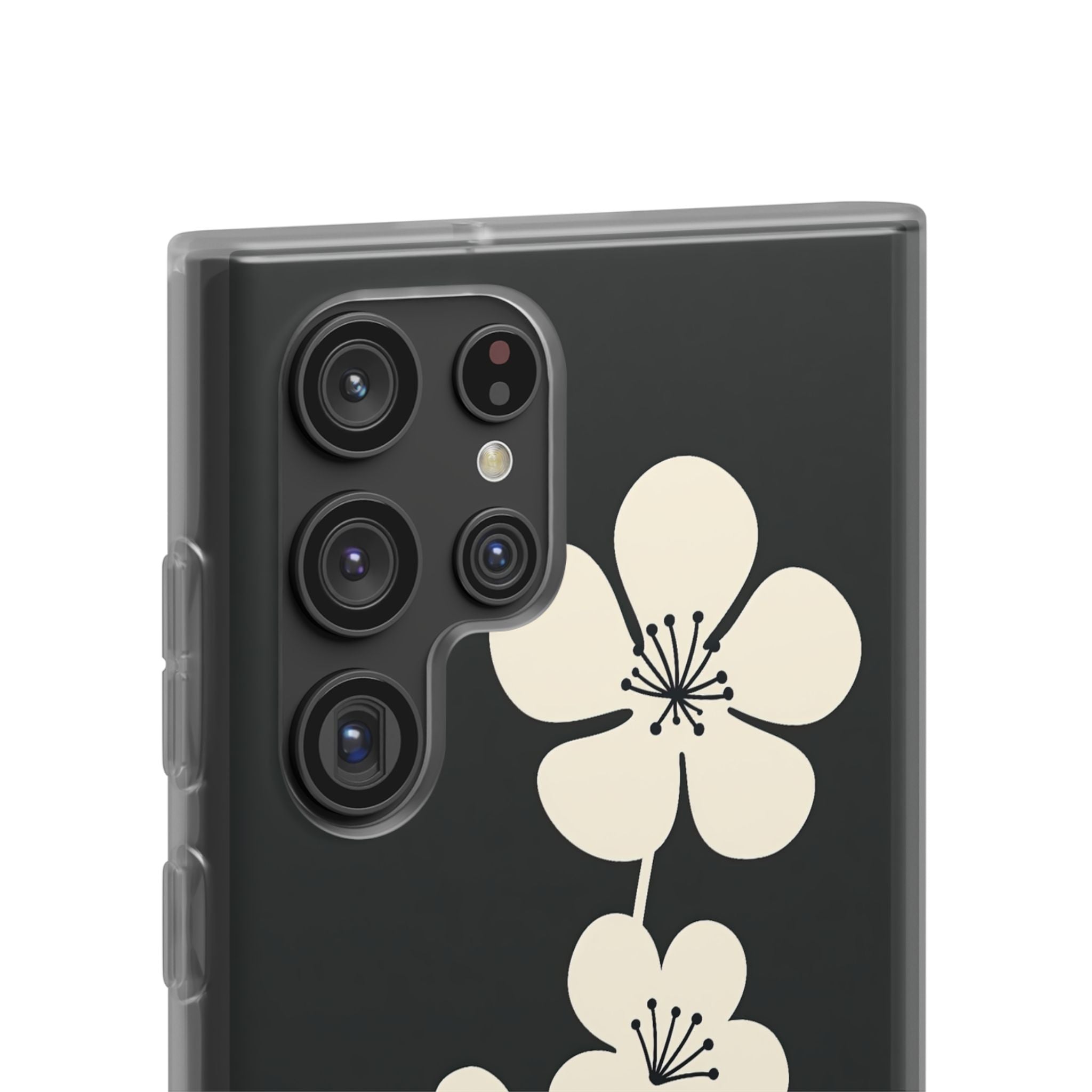 Black Lite Phone Case for Samsung - Obsidian Cream Bloom