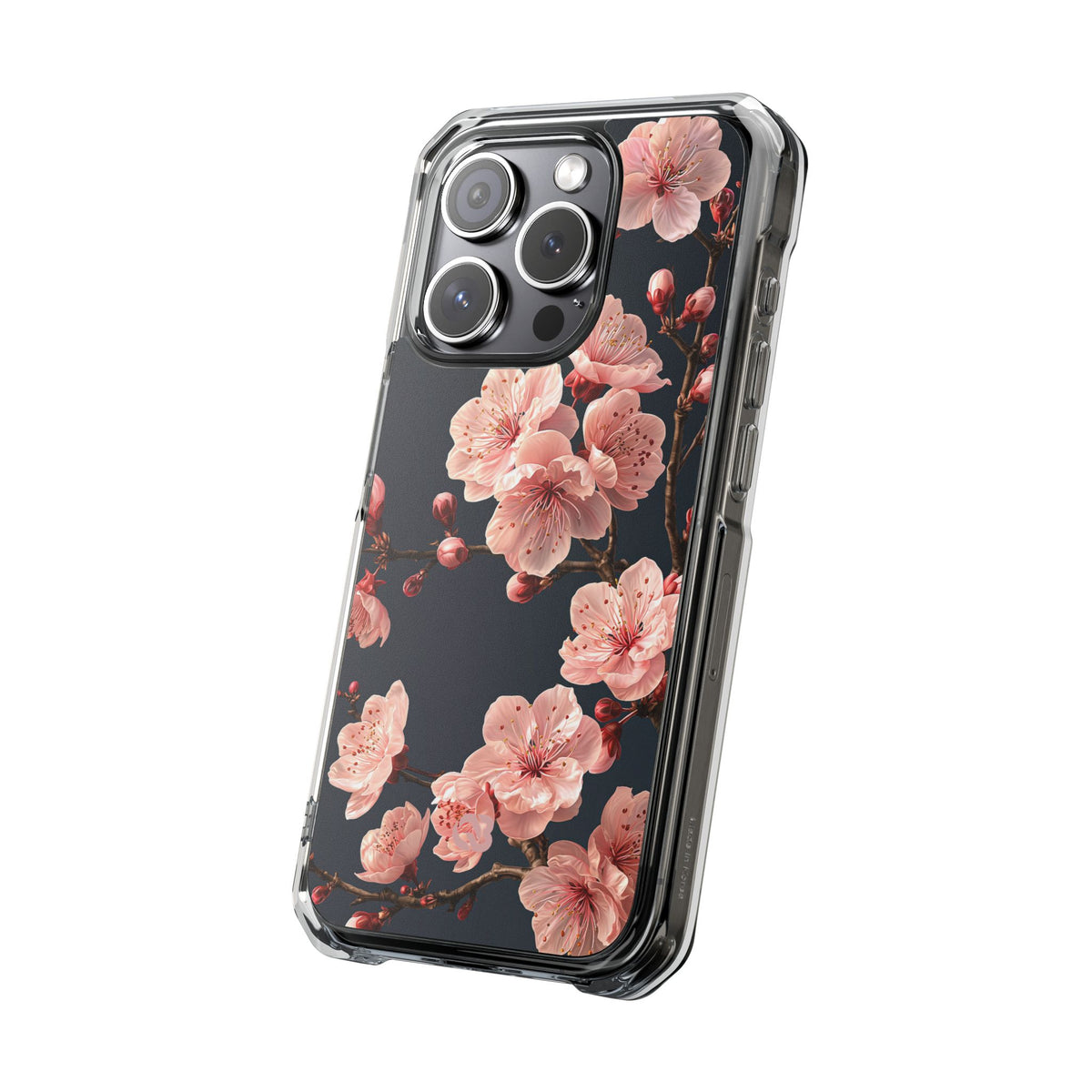 Midnight Sakura Bloom · Clear Impact Magnetic Phone Case for iPhone · Pink
