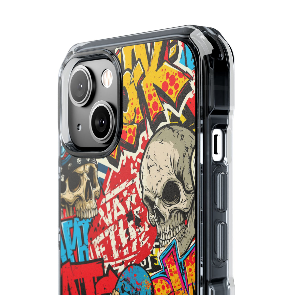 Skate Skull Riot · Clear Impact Magnetic Phone Case for iPhone · Red