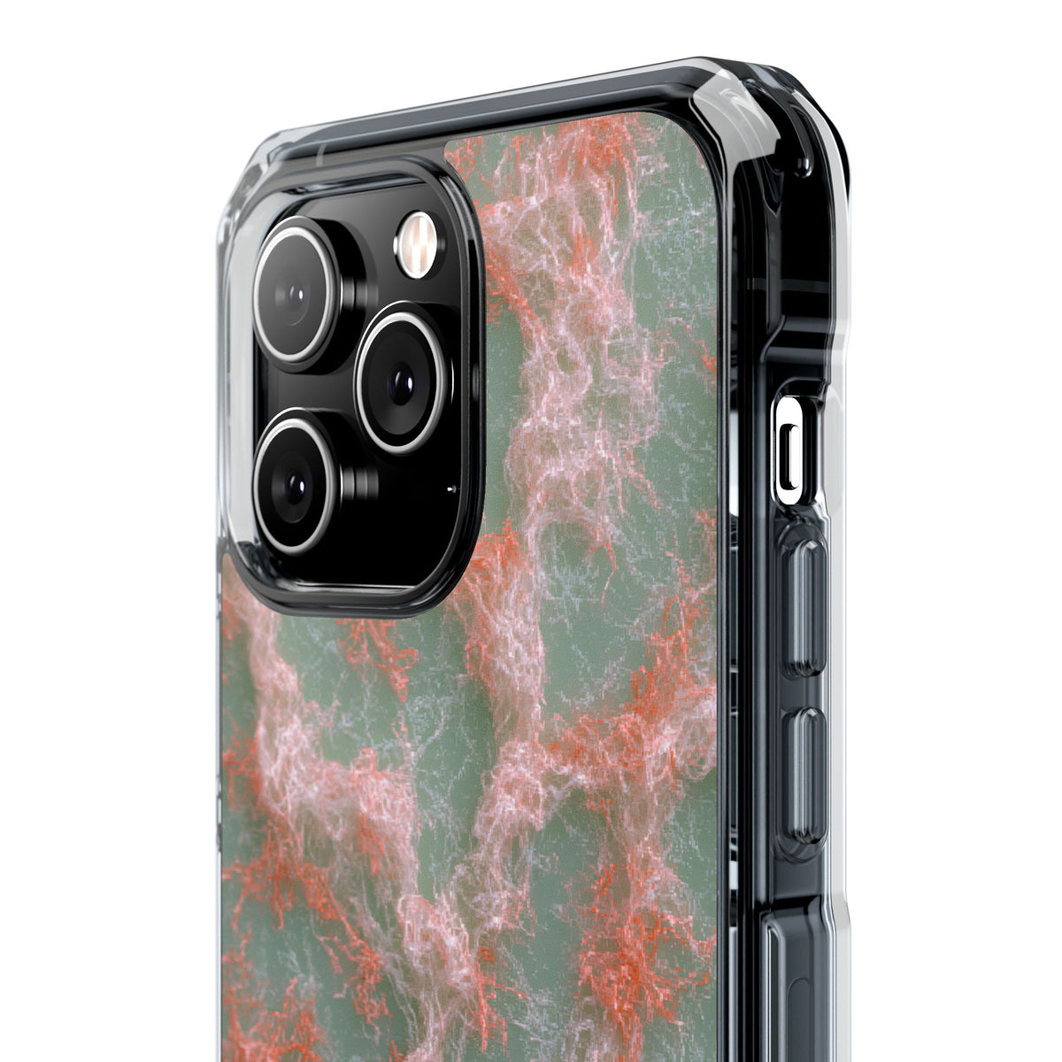 Coral Pixel Matrix · Clear Impact Magnetic Phone Case for iPhone · Green